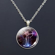 Charger l'image dans la galerie, 12 Zodiac Signs Glass Dome Constellations Pendant Necklace Fashion Jewelry Women Virgo Cancer Cancer Aries Gemini Birthday Gift