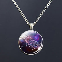 Charger l'image dans la galerie, 12 Zodiac Signs Glass Dome Constellations Pendant Necklace Fashion Jewelry Women Virgo Cancer Cancer Aries Gemini Birthday Gift