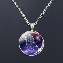 Charger l'image dans la galerie, 12 Zodiac Signs Glass Dome Constellations Pendant Necklace Fashion Jewelry Women Virgo Cancer Cancer Aries Gemini Birthday Gift