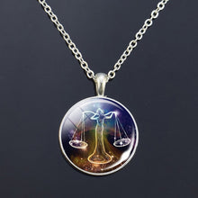 Charger l'image dans la galerie, 12 Zodiac Signs Glass Dome Constellations Pendant Necklace Fashion Jewelry Women Virgo Cancer Cancer Aries Gemini Birthday Gift