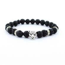 Charger l'image dans la galerie, DUOVEI Weathering Stone Leopard Head Beaded Bracelet For Men New Fashion Natural Stone Tiger Eye Onyx Lava Beads Bracelets