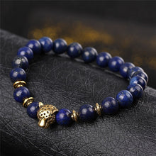 Charger l'image dans la galerie, DUOVEI Weathering Stone Leopard Head Beaded Bracelet For Men New Fashion Natural Stone Tiger Eye Onyx Lava Beads Bracelets