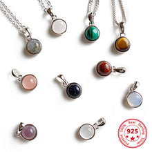 Charger l'image dans la galerie, 925 Sterling Silver Pendant Natural Malachite Labradorite Crystal Agate Opal Moonstone Gem Necklace Women Fashion Jewelry Making
