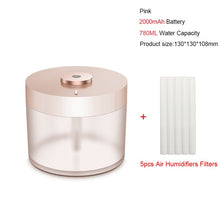 Charger l'image dans la galerie, Rechargeable Usb Portable Air Humidifier Wireless Electric Humidifiers Diffuser Cool Mist Maker Night Lamp Purification For Home