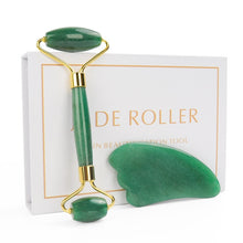 Charger l'image dans la galerie, Natural Rose Quartz Roller Facial Jade Roller Stone Gua sha Scraper Face Lifting Massage Skin Eye Body Massager Beauty Care Tool