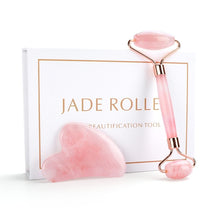 Charger l'image dans la galerie, Natural Rose Quartz Roller Facial Jade Roller Stone Gua sha Scraper Face Lifting Massage Skin Eye Body Massager Beauty Care Tool