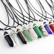 Charger l'image dans la galerie, Natural Stone Necklace Hexagonal Column Pendant Natural Crystal Pendants Hexagonal Column Bullet Hexagonal Necklace Women
