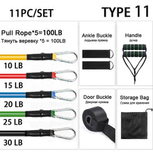 Charger l'image dans la galerie, 11pcs Resistance Bands Pull Up Resistance Band set 11 piece set Pull Rope Fitness Equipment Kit Fit Equip Training Exercise Yoga