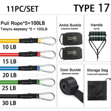 Charger l'image dans la galerie, 11pcs Resistance Bands Pull Up Resistance Band set 11 piece set Pull Rope Fitness Equipment Kit Fit Equip Training Exercise Yoga