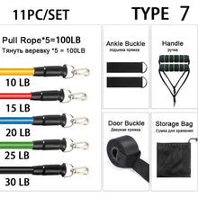 Charger l'image dans la galerie, 11pcs Resistance Bands Pull Up Resistance Band set 11 piece set Pull Rope Fitness Equipment Kit Fit Equip Training Exercise Yoga