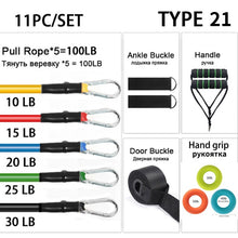 Charger l'image dans la galerie, 11pcs Resistance Bands Pull Up Resistance Band set 11 piece set Pull Rope Fitness Equipment Kit Fit Equip Training Exercise Yoga