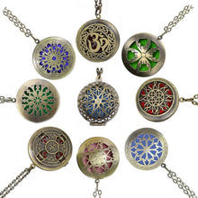 Charger l'image dans la galerie, 1pc 28' Chain Pads Antique Bronze Aromatherapy Pendants Essential Oil Perfume Aroma Diffuser Necklace Locket Necklace