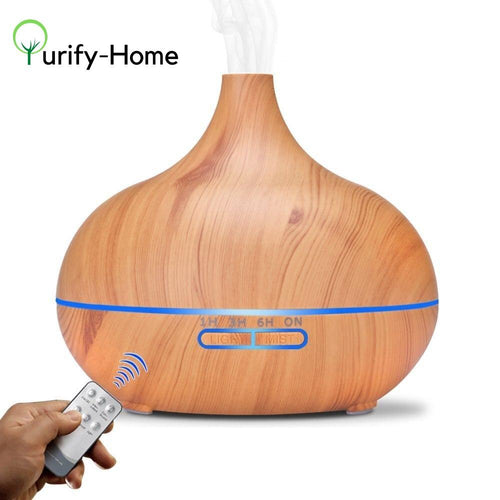 Diffuseur d'huile essentielle bois humidificateur 550 ML avec LED et télécommande - Purify-home - Diffuseur huiles essentielles Diffuseur huiles essentielles Purify-Home Bois clair EU 