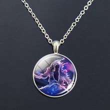 Charger l&#39;image dans la galerie, 12 Zodiac Signs Glass Dome Constellations Pendant Necklace Fashion Jewelry Women Virgo Cancer Cancer Aries Gemini Birthday Gift
