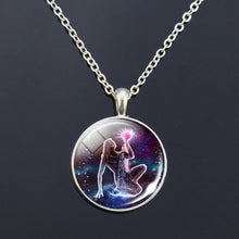 Charger l&#39;image dans la galerie, 12 Zodiac Signs Glass Dome Constellations Pendant Necklace Fashion Jewelry Women Virgo Cancer Cancer Aries Gemini Birthday Gift
