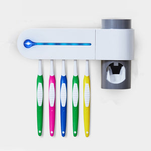 Stérilisateur à brosse à dents ultraviolette 2 en 1 porte-brosse à dents UV distributeur automatique de dentifrice
