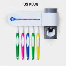 Charger l&#39;image dans la galerie, Stérilisateur à brosse à dents ultraviolette 2 en 1 porte-brosse à dents UV distributeur automatique de dentifrice
