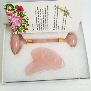 Rouleau de massage visage quartz rose - Purify-Home - Massage