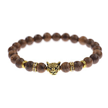 Charger l&#39;image dans la galerie, DUOVEI Weathering Stone Leopard Head Beaded Bracelet For Men New Fashion Natural Stone Tiger Eye Onyx Lava Beads Bracelets

