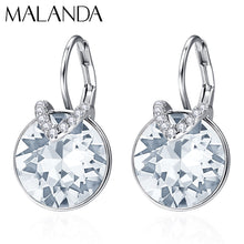 Charger l&#39;image dans la galerie, Crystals From Swarovski Round Bella V Stud Earrings For Women New Fashion Female Earrings Wedding Party Jewelry Mom Girls Gift
