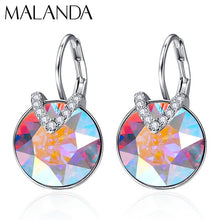 Charger l&#39;image dans la galerie, Crystals From Swarovski Round Bella V Stud Earrings For Women New Fashion Female Earrings Wedding Party Jewelry Mom Girls Gift
