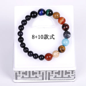 Galaxy Solar System Bracelet Universe Nine Planets Natural Stone Stars Earth Moon Bracelet For Women Man Fashion Jewelry
