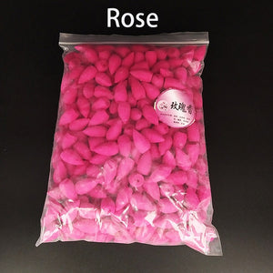 F Wholesale Backflow Incense Cones Bulk Sale Sandalwood Rose Lavender Cone Incense 100g/ 300g/ 500g /1000g Indian Incense