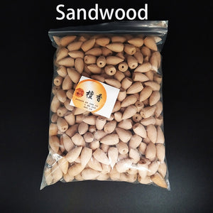 F Wholesale Backflow Incense Cones Bulk Sale Sandalwood Rose Lavender Cone Incense 100g/ 300g/ 500g /1000g Indian Incense