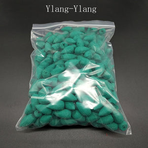 F Wholesale Backflow Incense Cones Bulk Sale Sandalwood Rose Lavender Cone Incense 100g/ 300g/ 500g /1000g Indian Incense
