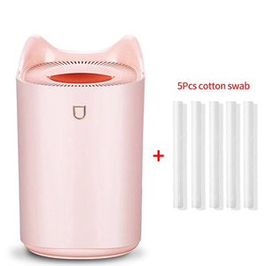 3300ml Ultrasonic Air Humidifier  Two  Port Strong Spray USB Diffuser with Changing LED Light Fogger Mist Maker for Office