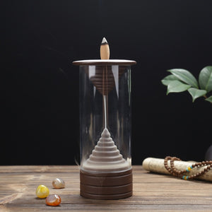Fashion Auspicious Dragon Backflow Incense Burner Clear Cover Ceramic Crafts Teahouse Ornaments Beautiful Home Decor Cone Censer