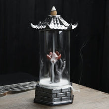Charger l&#39;image dans la galerie, Fashion Auspicious Dragon Backflow Incense Burner Clear Cover Ceramic Crafts Teahouse Ornaments Beautiful Home Decor Cone Censer
