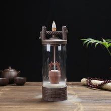 Charger l&#39;image dans la galerie, Fashion Auspicious Dragon Backflow Incense Burner Clear Cover Ceramic Crafts Teahouse Ornaments Beautiful Home Decor Cone Censer
