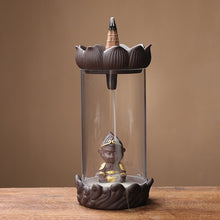 Charger l&#39;image dans la galerie, Fashion Auspicious Dragon Backflow Incense Burner Clear Cover Ceramic Crafts Teahouse Ornaments Beautiful Home Decor Cone Censer
