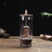 Charger l&#39;image dans la galerie, Fashion Auspicious Dragon Backflow Incense Burner Clear Cover Ceramic Crafts Teahouse Ornaments Beautiful Home Decor Cone Censer
