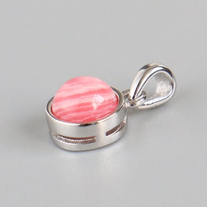 925 Sterling Silver Pendant Natural Malachite Labradorite Crystal Agate Opal Moonstone Gem Necklace Women Fashion Jewelry Making