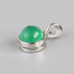 925 Sterling Silver Pendant Natural Malachite Labradorite Crystal Agate Opal Moonstone Gem Necklace Women Fashion Jewelry Making