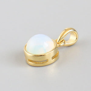 925 Sterling Silver Pendant Natural Malachite Labradorite Crystal Agate Opal Moonstone Gem Necklace Women Fashion Jewelry Making