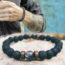 Charger l&#39;image dans la galerie, Men Bracelet Natural Moonstone Bead Tibetan Buddha Bracelet chakra Lava Stone Diffuser Bracelets Men Jewelry gift Drop Shipping
