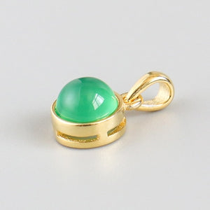 925 Sterling Silver Pendant Natural Malachite Labradorite Crystal Agate Opal Moonstone Gem Necklace Women Fashion Jewelry Making