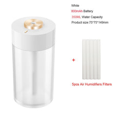 Charger l&#39;image dans la galerie, Rechargeable Usb Portable Air Humidifier Wireless Electric Humidifiers Diffuser Cool Mist Maker Night Lamp Purification For Home
