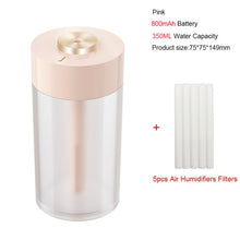 Charger l&#39;image dans la galerie, Rechargeable Usb Portable Air Humidifier Wireless Electric Humidifiers Diffuser Cool Mist Maker Night Lamp Purification For Home
