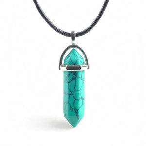 Natural Stone Necklace Hexagonal Column Pendant Natural Crystal Pendants Hexagonal Column Bullet Hexagonal Necklace Women