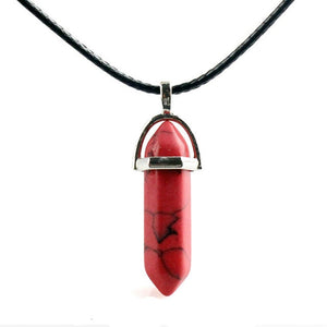 Natural Stone Necklace Hexagonal Column Pendant Natural Crystal Pendants Hexagonal Column Bullet Hexagonal Necklace Women