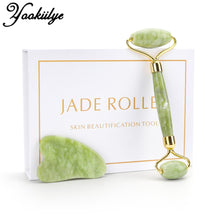 Charger l&#39;image dans la galerie, Natural Xiuyu Facial Massage Roller Guasha Scraping Board Set Double Heads Jade Stone Face Lift Body Slim Neck Thin Lift Tools
