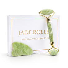 Charger l&#39;image dans la galerie, Natural Xiuyu Facial Massage Roller Guasha Scraping Board Set Double Heads Jade Stone Face Lift Body Slim Neck Thin Lift Tools

