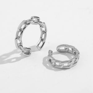 Punk Rock Gold Color Clip Earrings No Piercing Trendy Link Chain Earcuffs Statement Cartilage Earrings for Women Party Jewelry