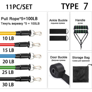 11pcs Resistance Bands Pull Up Resistance Band set 11 piece set Pull Rope Fitness Equipment Kit Fit Equip Training Exercise Yoga