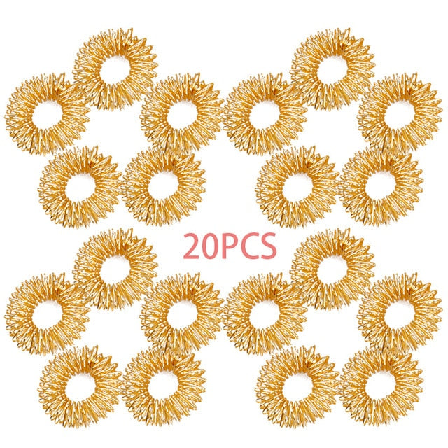 10pcs/Set Stainless Steel Finger Massage Ring Acupuncture Ring Therapy Relax Hand Blood Circulation Pain Relief Health Care
