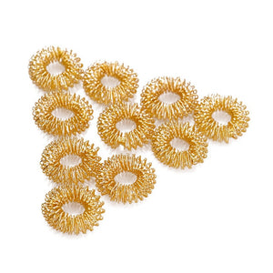 10pcs/Set Stainless Steel Finger Massage Ring Acupuncture Ring Therapy Relax Hand Blood Circulation Pain Relief Health Care